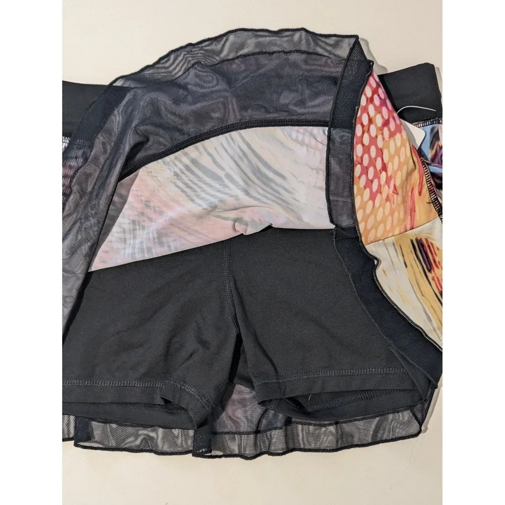 Sofibella NWT Tennis Skort Colorful Abstract Print Mesh Ruffle Size M